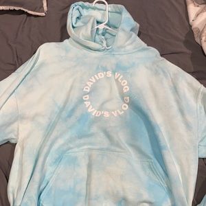 David Dobrik blue dye hoodie